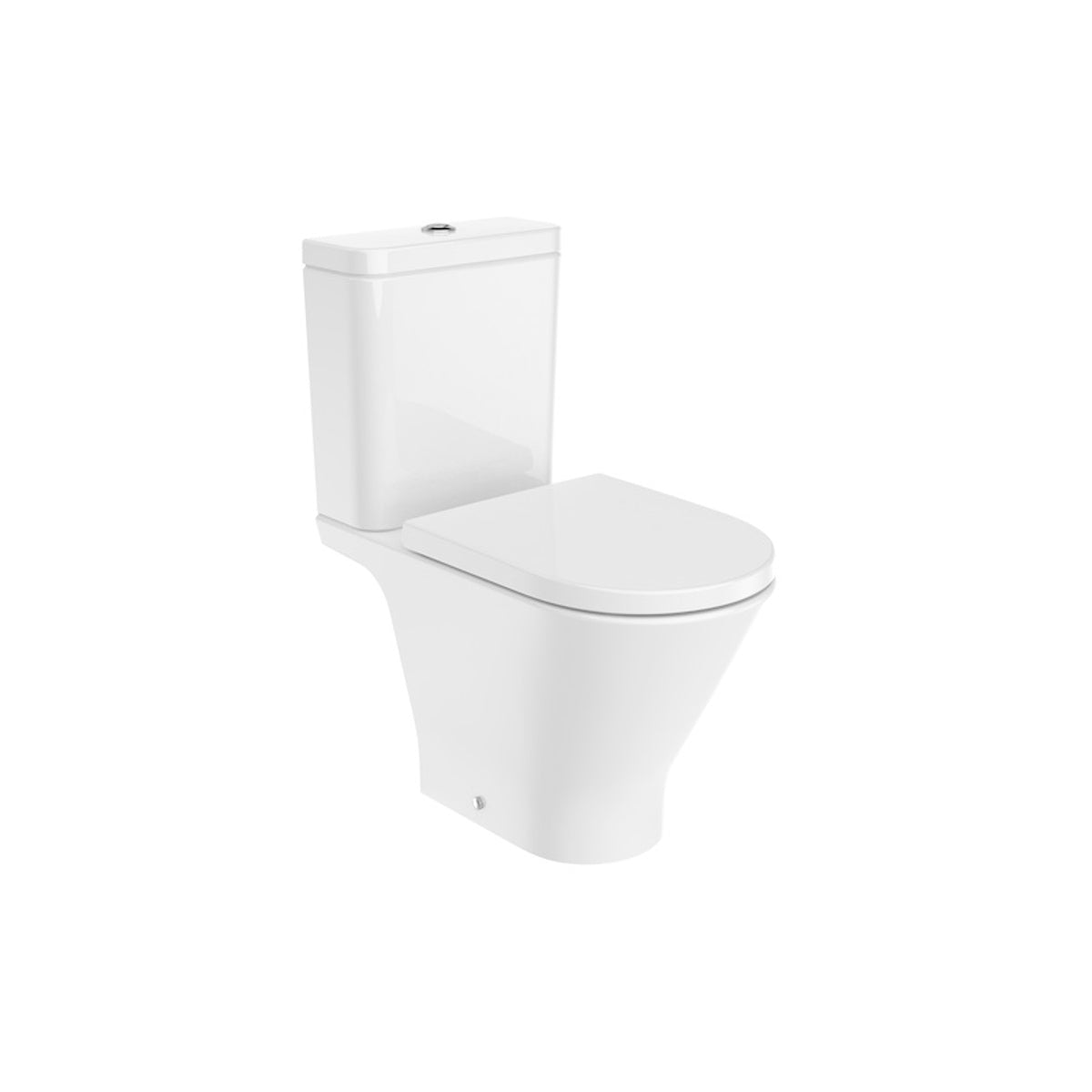 Roca the Gap Close Coupled Rimless Round Toilet - Open Back - Including Soft Close Seat