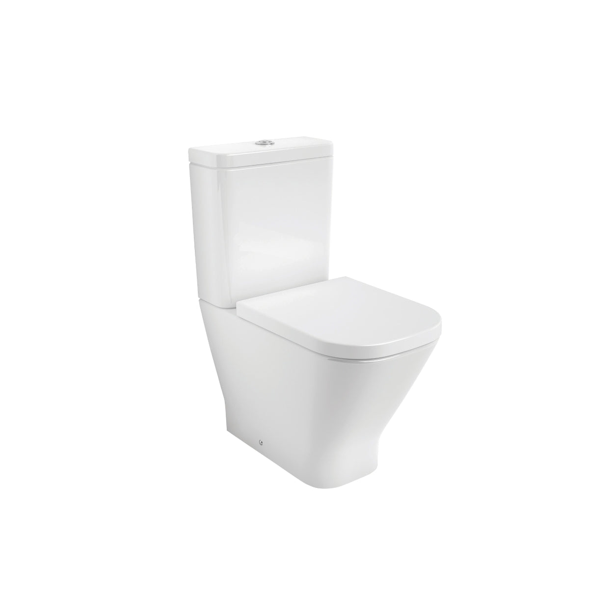 Roca the Gap Square Rimless Close Coupled Toilet with Horizontal Outlet - Including Soft Close Seat