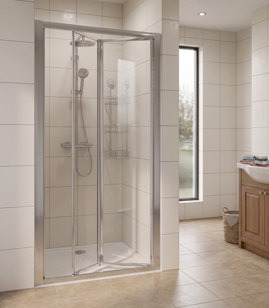 Brown Box BI-FOLD DOOR 760MM CHROME