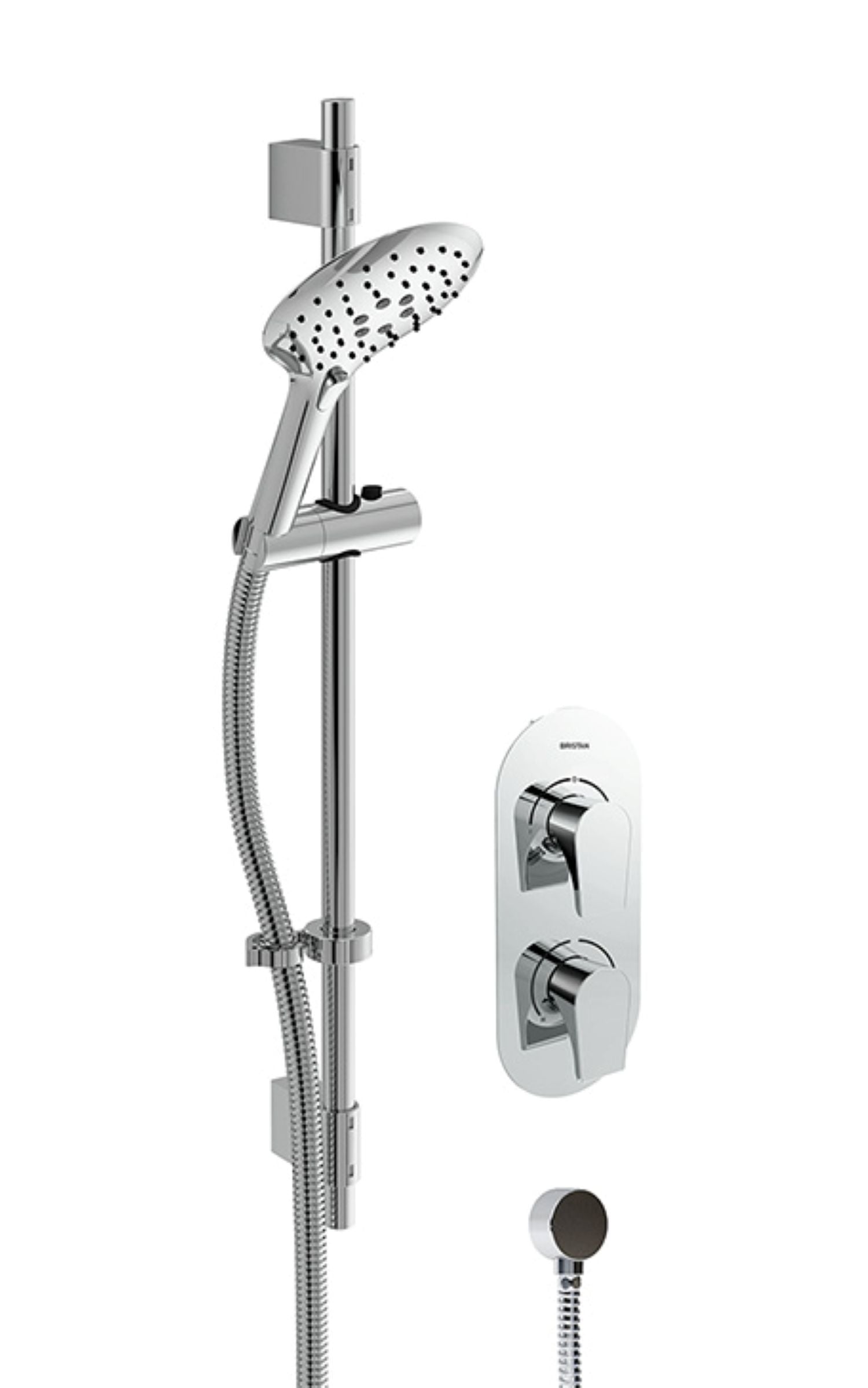 Bristan Hourglass Concealed Single Outlet Shower Pack with Adjustable Riser Kit Chrome HOURGLASS SHWR PK.