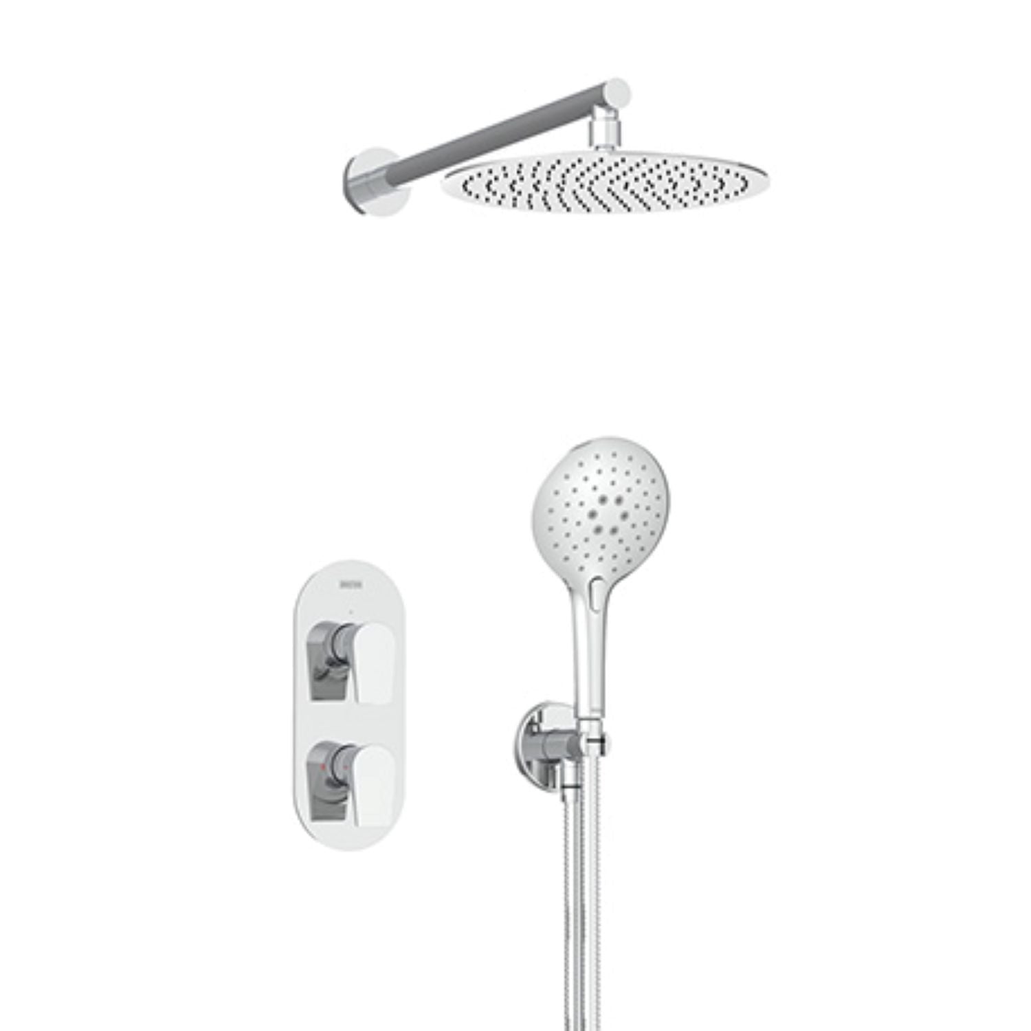 Bristan Hourglass Concealed Dual Outlet Shower Pack 3 Chrome HOURGLASS SHWR PK3.