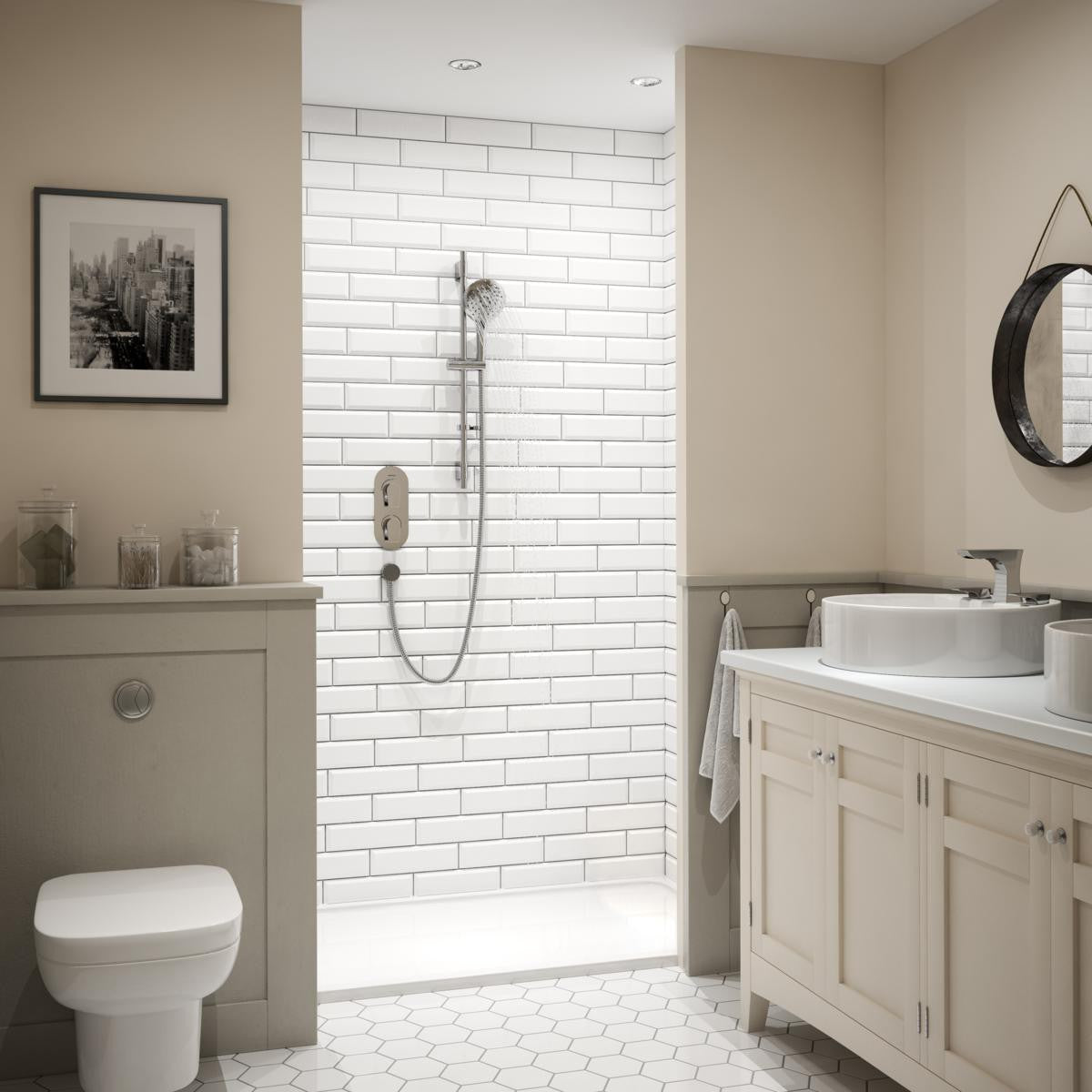 Bristan Hourglass Concealed Single Outlet Shower Pack with Adjustable Riser Kit Chrome HOURGLASS SHWR PK.