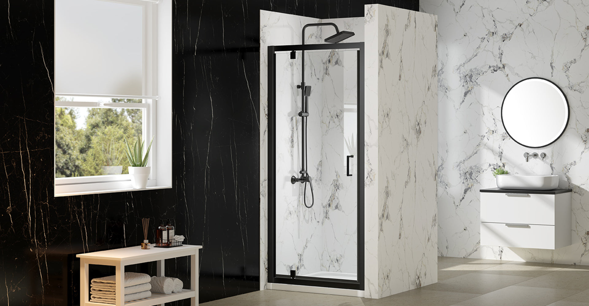 Iflo Aira 900 Pivot Door Black   154680 DUMMY