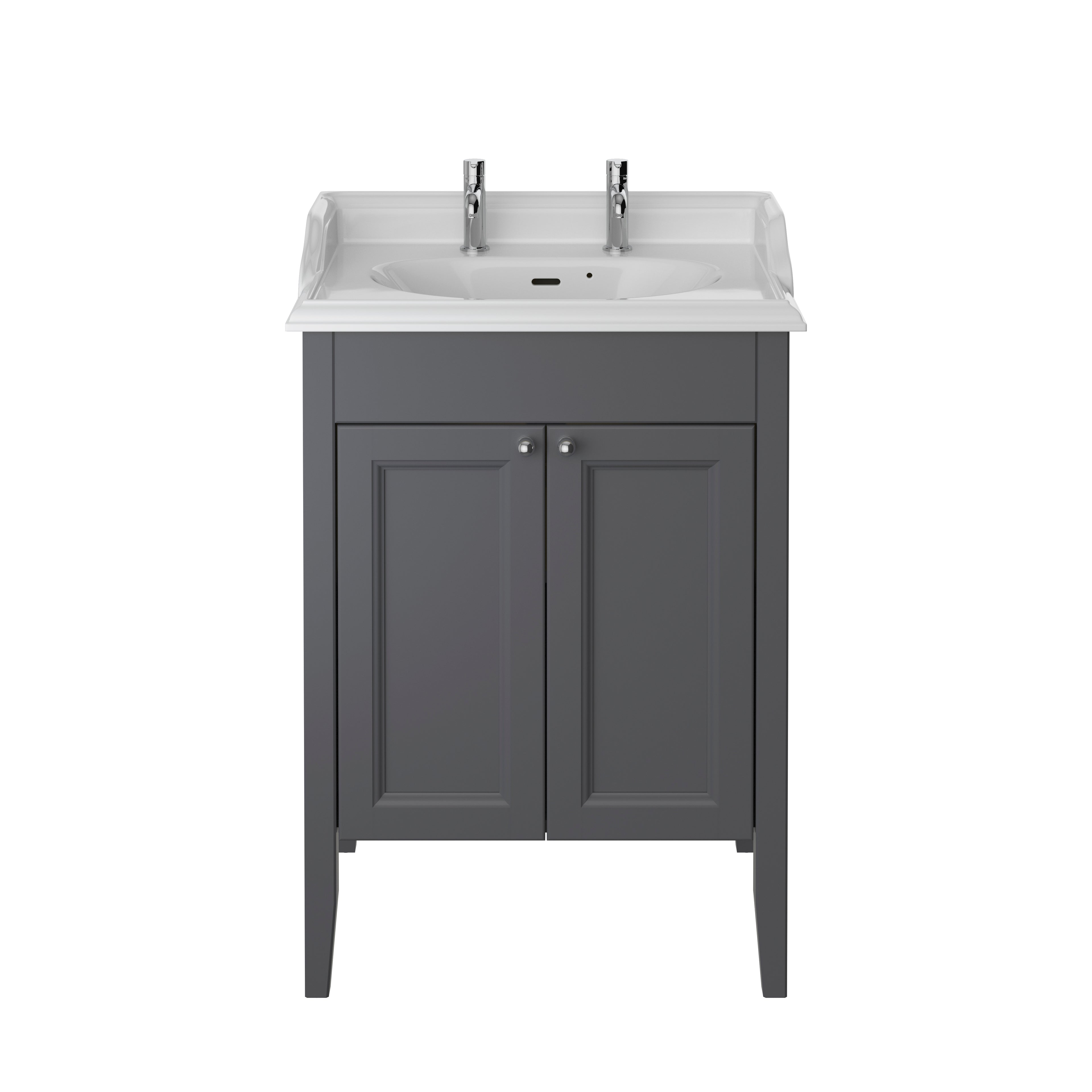 Heritage Caversham Freestanding Dorchester Vanity Unit - Graphite
