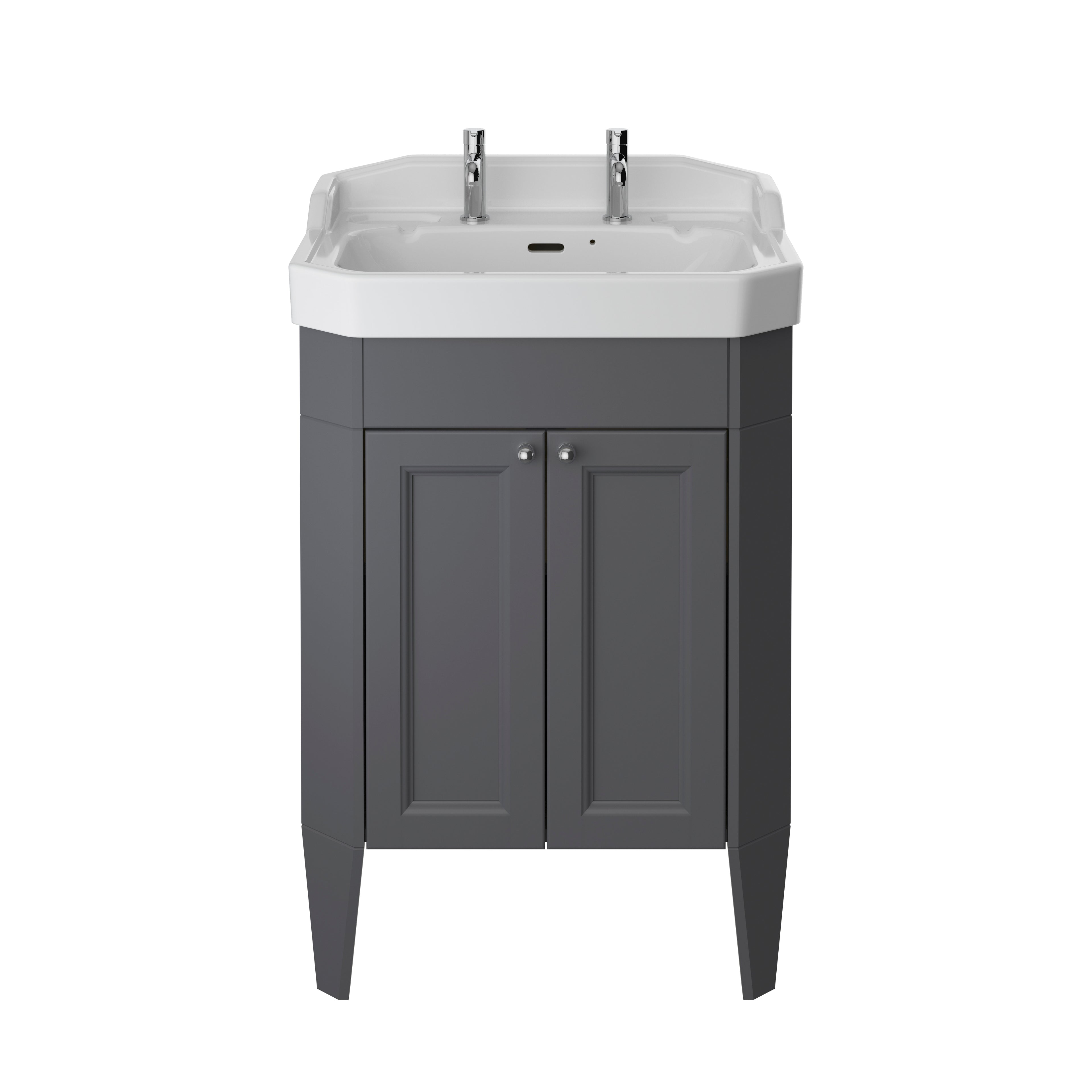 Heritage Caversham Freestanding Granley Vanity Unit - Graphite