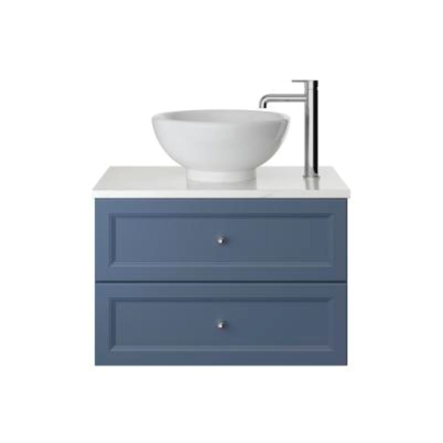 Heritage Caversham 700mm Wall Hung Two Drawer Vanity Unit - Maritime Blue
