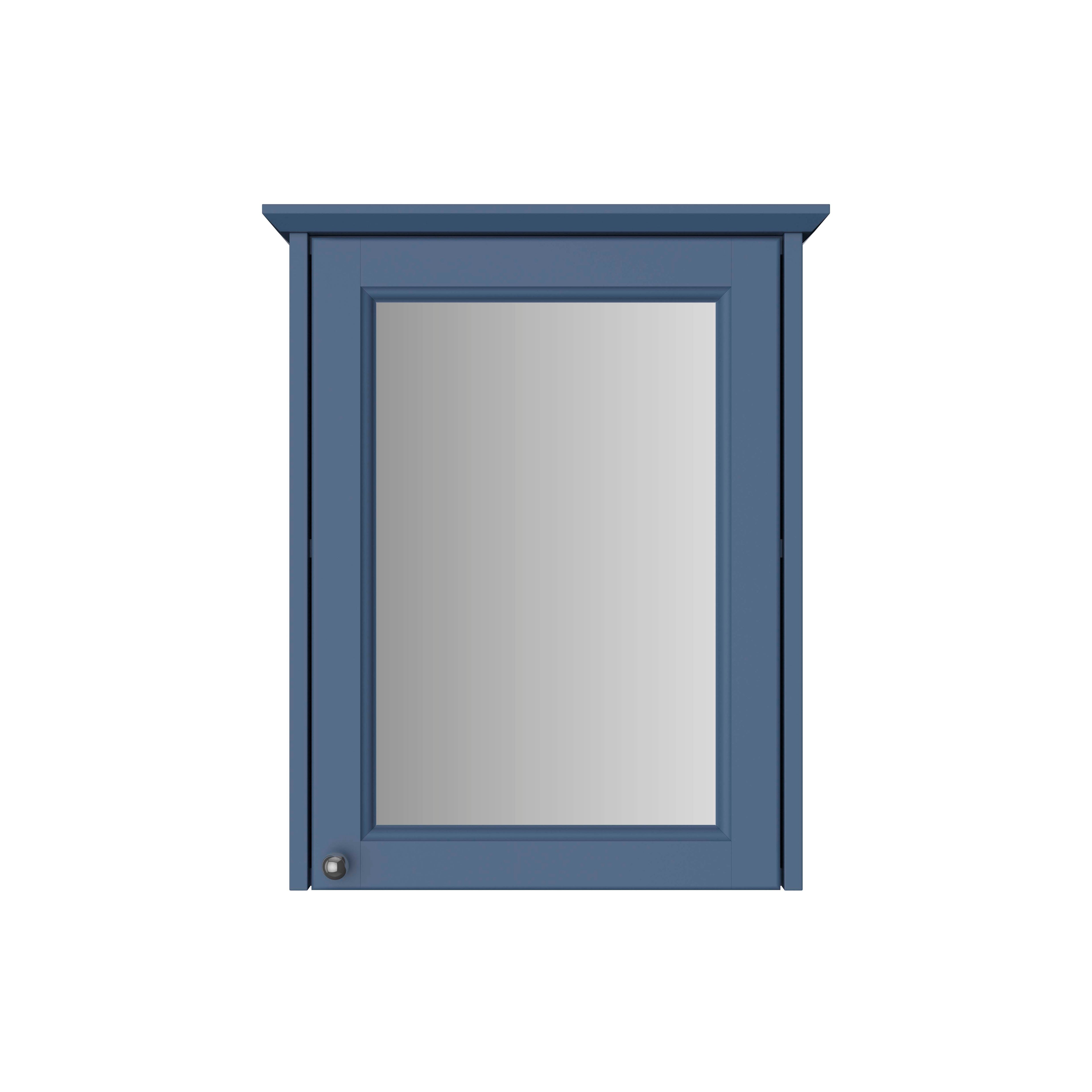 Heritage Caversham Single Door Mirror Wall Cabinet - Maritime Blue