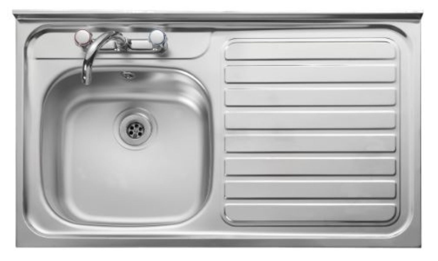 Leisure Contract 1000x600mm 1.0 Bowl Right Hand Stainless Steel Sit on Roll Top