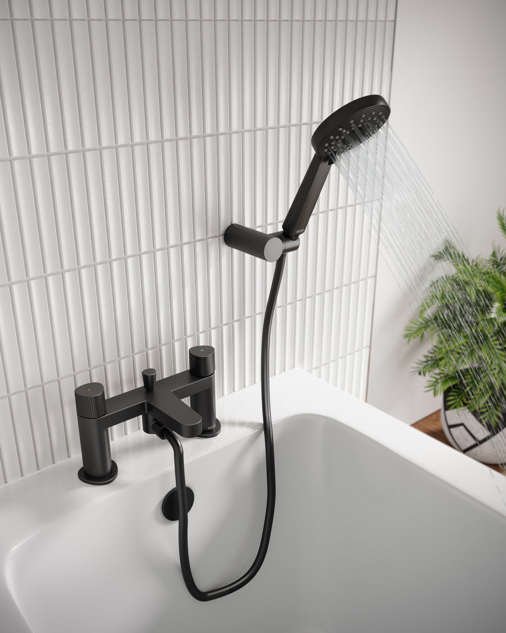 Bristan Liso Bath Shower Mixer Tap Black LIS BSM BLK