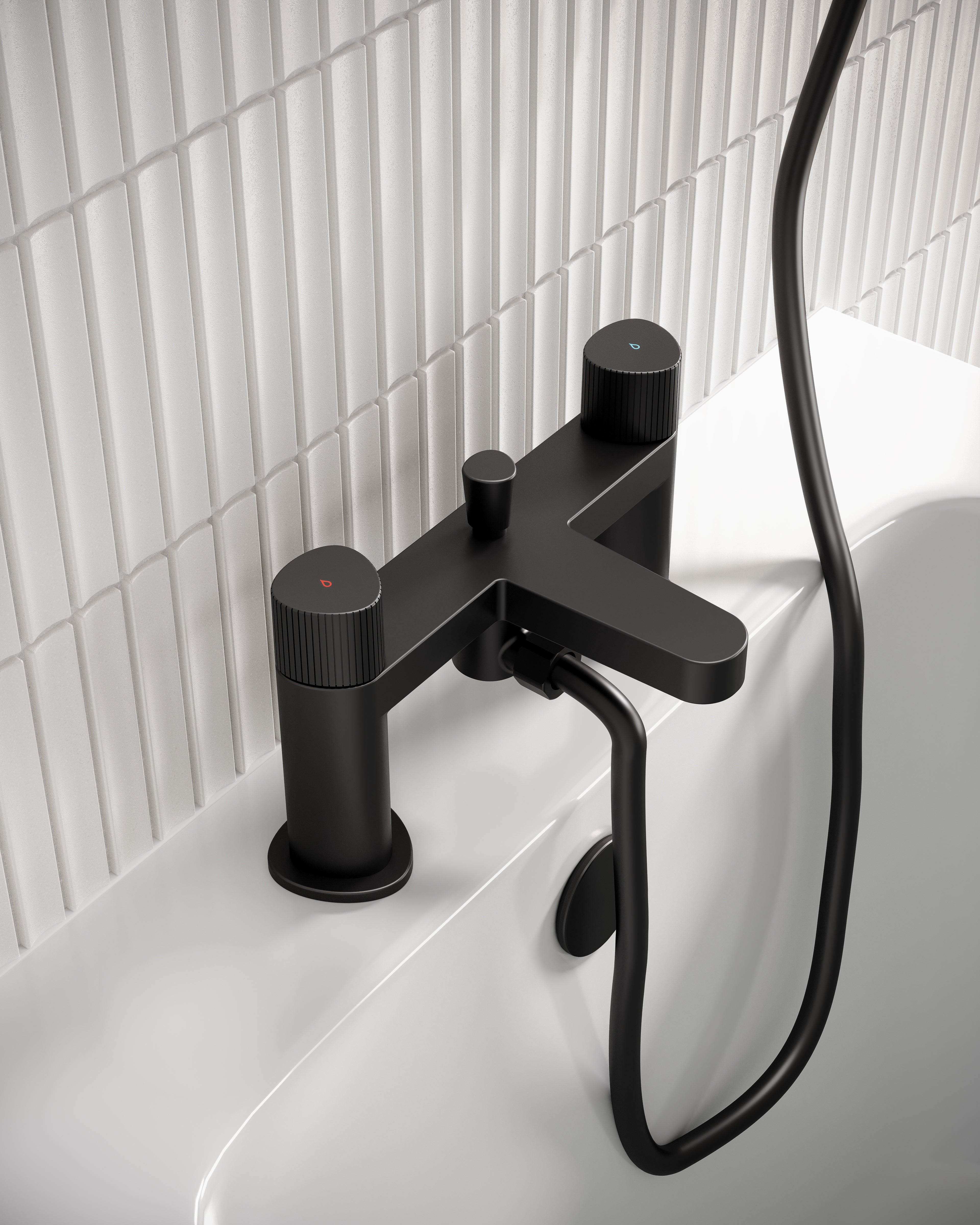 Bristan Liso Bath Shower Mixer Tap Black LIS BSM BLK