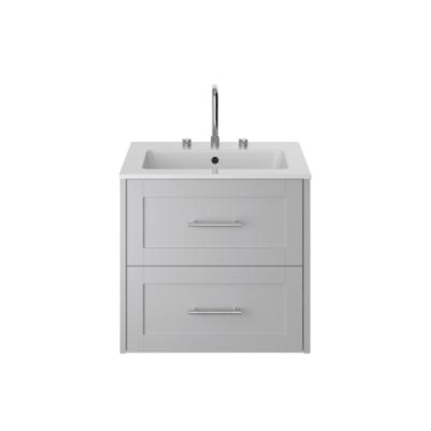 Heritage Lynton 600mm Wall Hung 2 Drawer Vanity Unit - Dove Grey