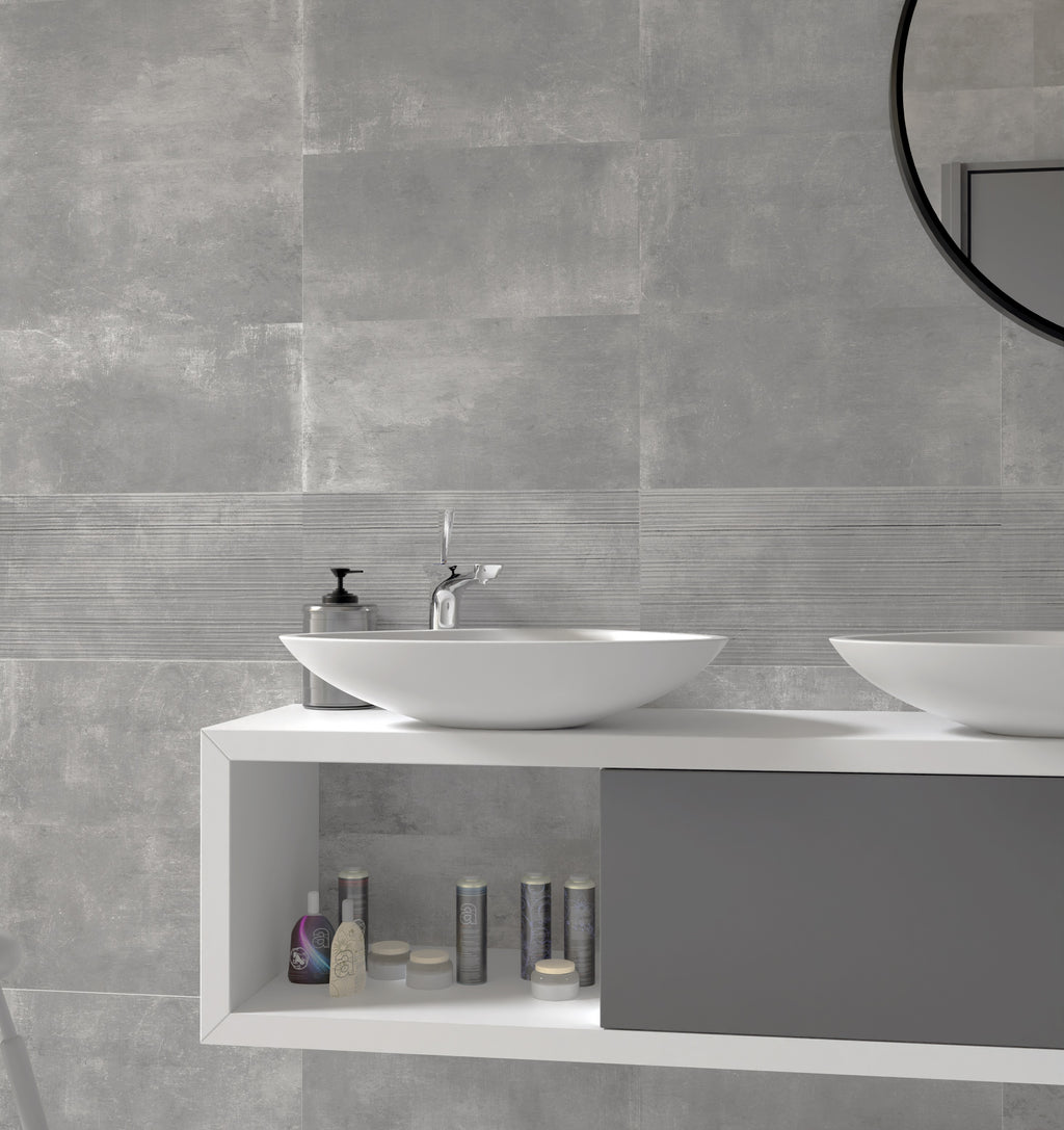 Linton Ash Waves - Decor Glazed Porcelain Wall, 300 x 600mm, Pack of 7 (P12861)