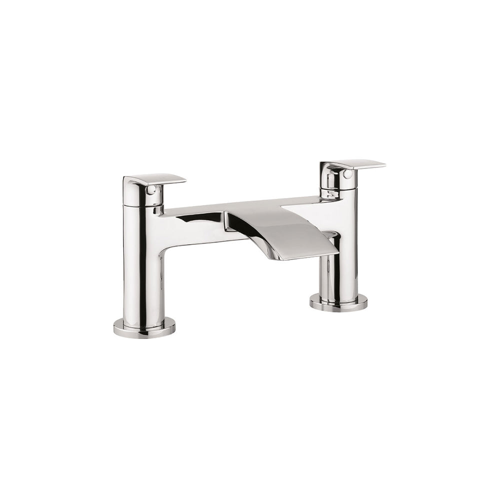 Crosswater Flow Bath Filler Dual Lever Deck Mounted Chrome