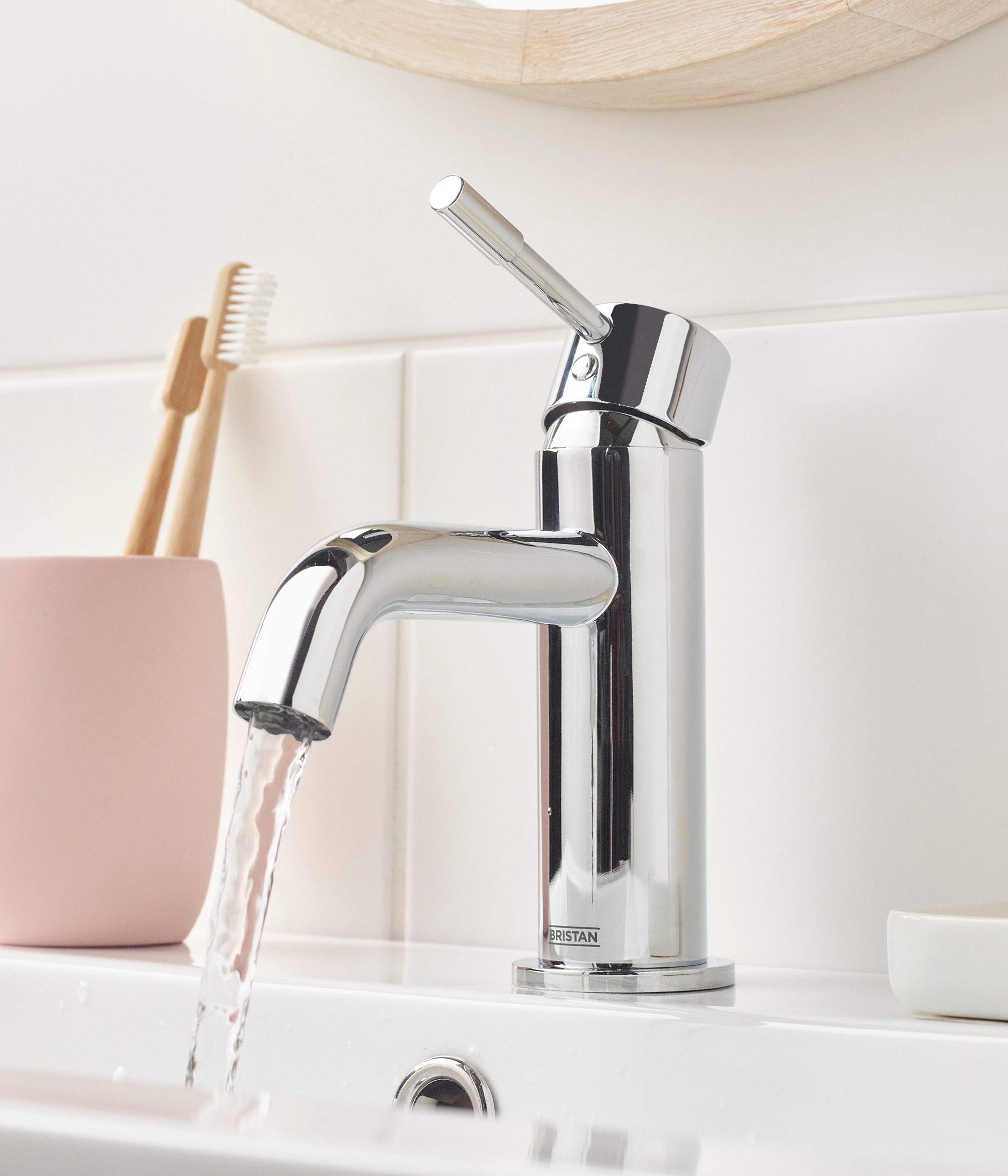 Bristan Mila Basin Mixer Tap with Clicker Waste Chrome MI BAS C