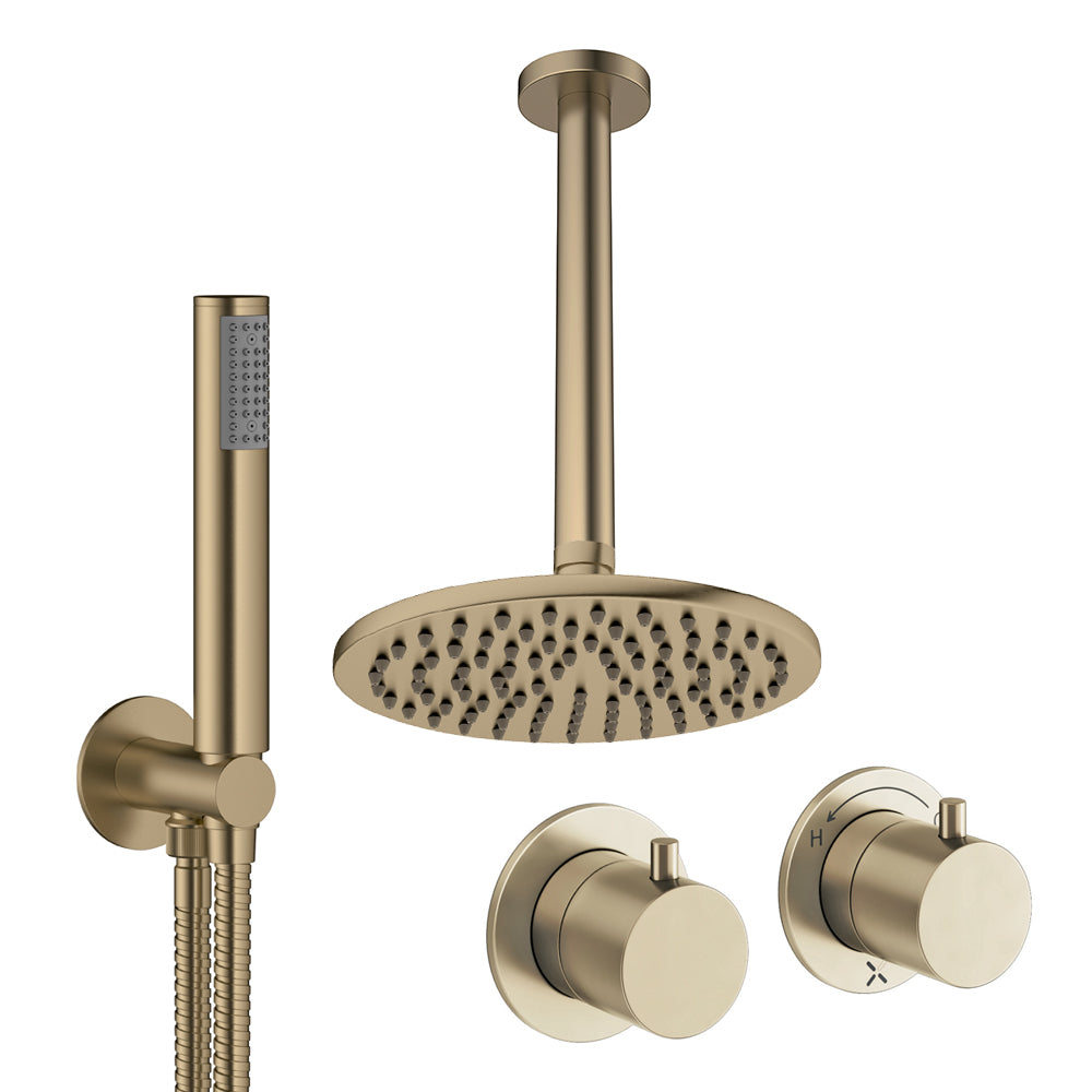 Crosswater Module Shower Set 1 Brushed Brass 200mm Ceiling Mounted