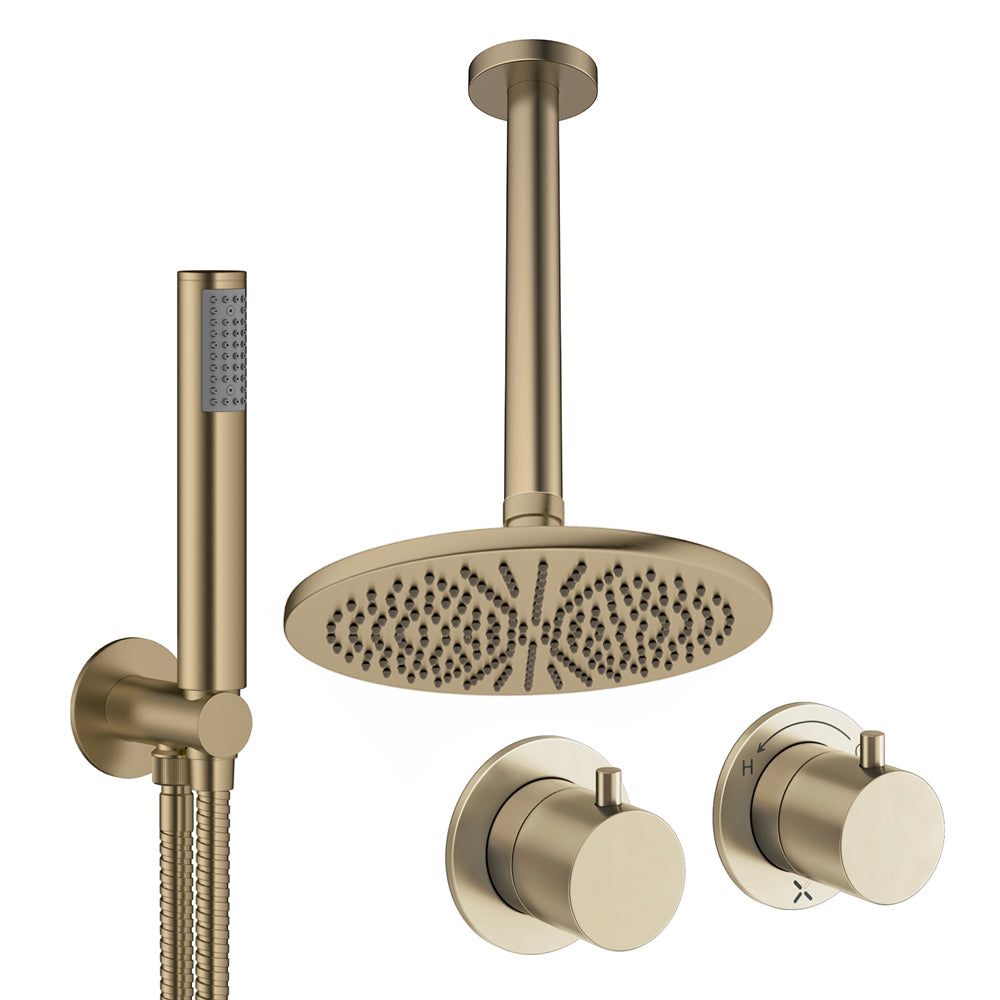 Crosswater Module Shower Set 1 Brushed Brass 300mm Ceiling Mounted