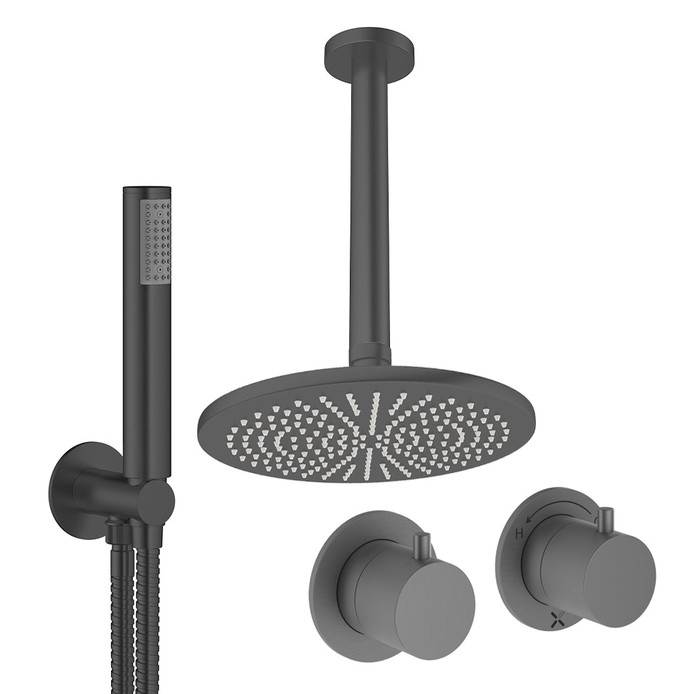 Crosswater Module Shower Set 1 Slate 300mm Ceiling Mounted
