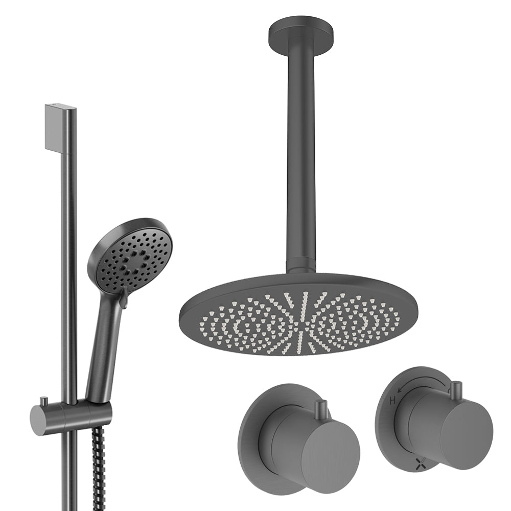 Crosswater Module Shower Set 2 Slate 300mm Ceiling Mounted