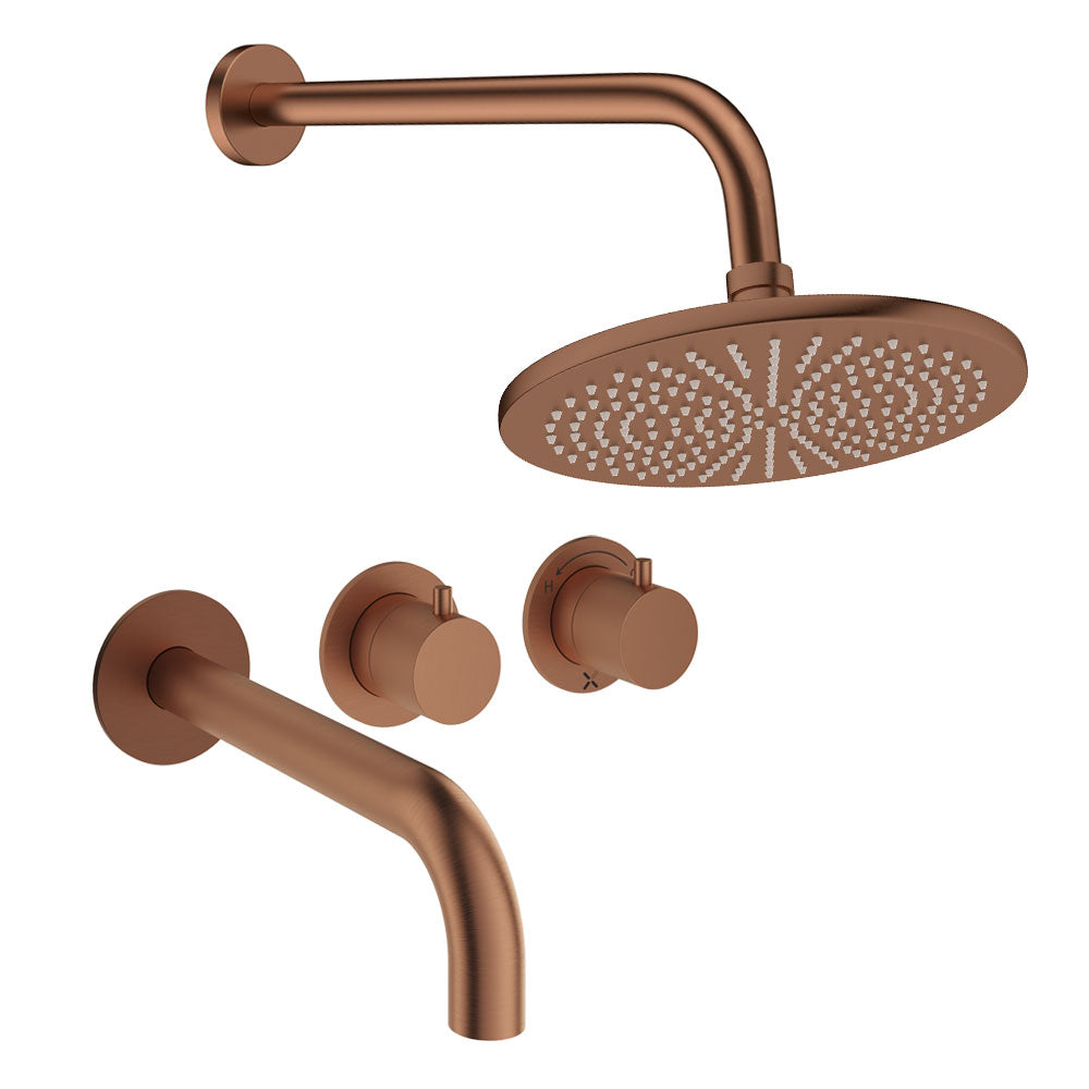 Crosswater Module Shower Set 3 Brushed Bronze 300mm
