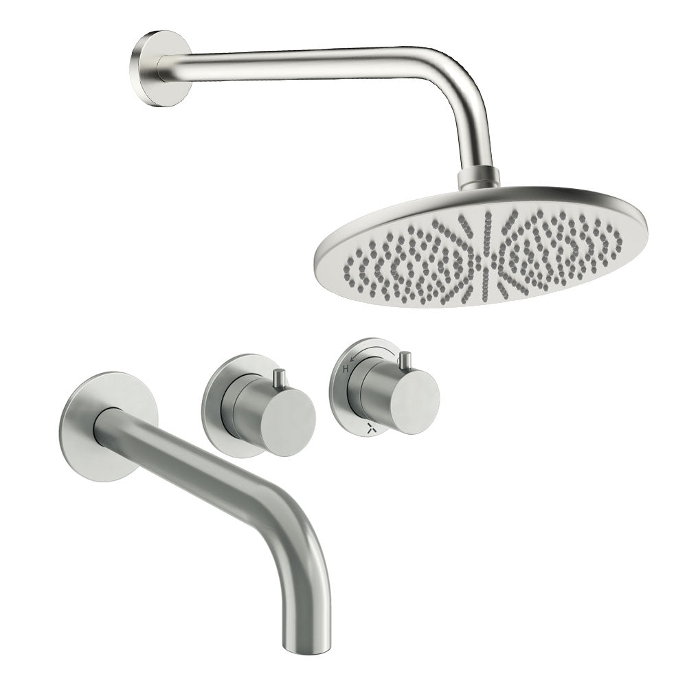 Crosswater Module Shower Set 3 Brushed Nickel 300mm