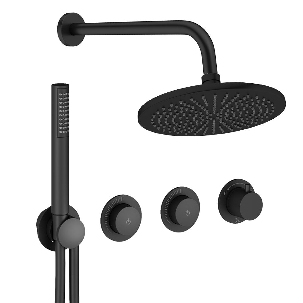 Crosswater Module Shower Set 8 Matt Black 300mm