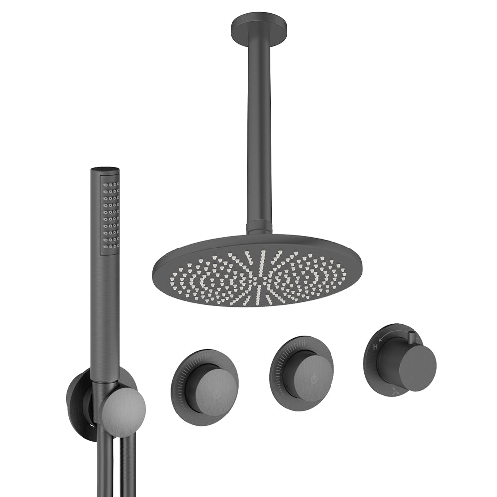 Crosswater Module Shower Set 8 Slate 300mm Ceiling Mounted