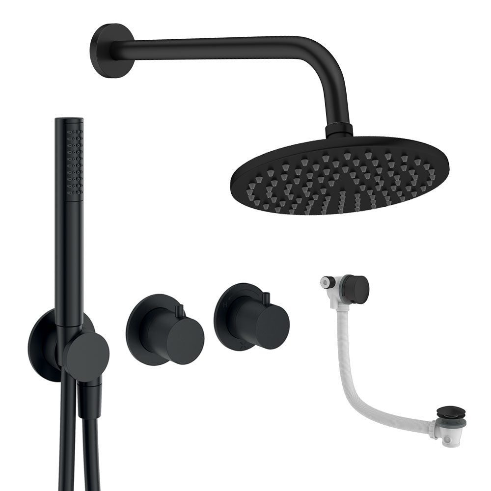 Crosswater Module Shower Set 9 Matt Black 200mm