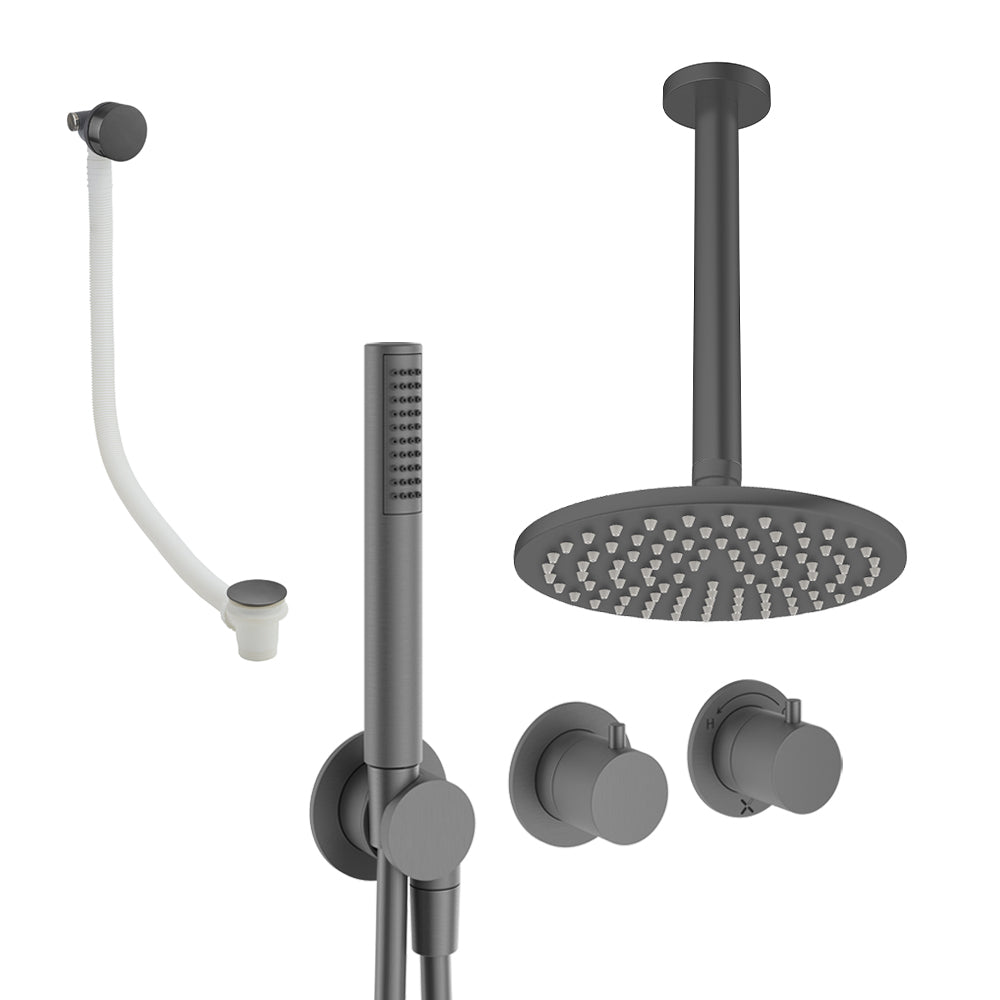 Crosswater Module Shower Set 9 Slate 200mm Ceiling Mounted