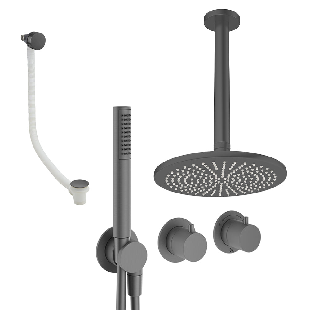 Crosswater Module Shower Set 9 Slate 300mm Ceiling Mounted