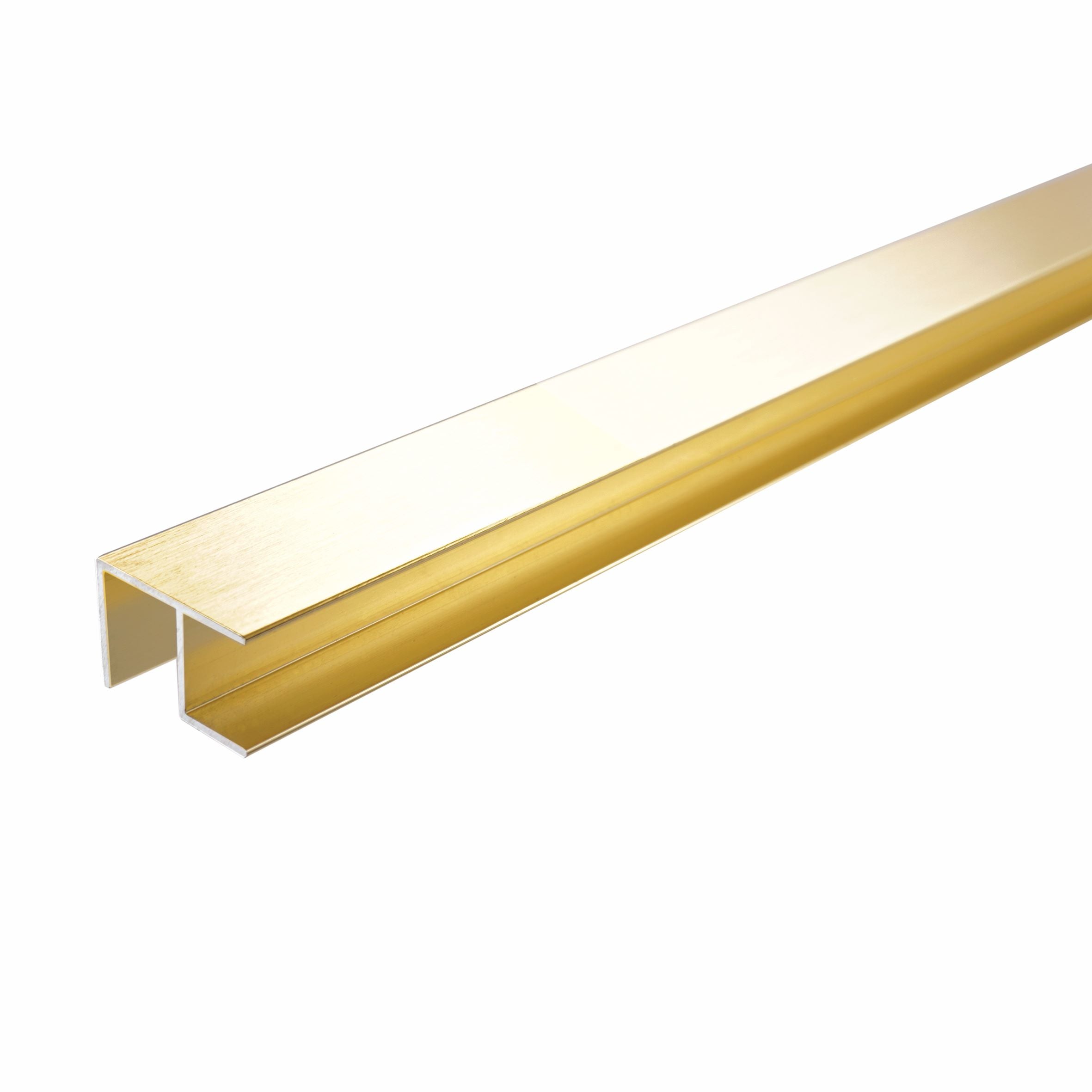 Multipanel CLASSIC - Type 100 - Flush Corner - Aluminium Extrusion - Brushed Brass - 2450mm Long