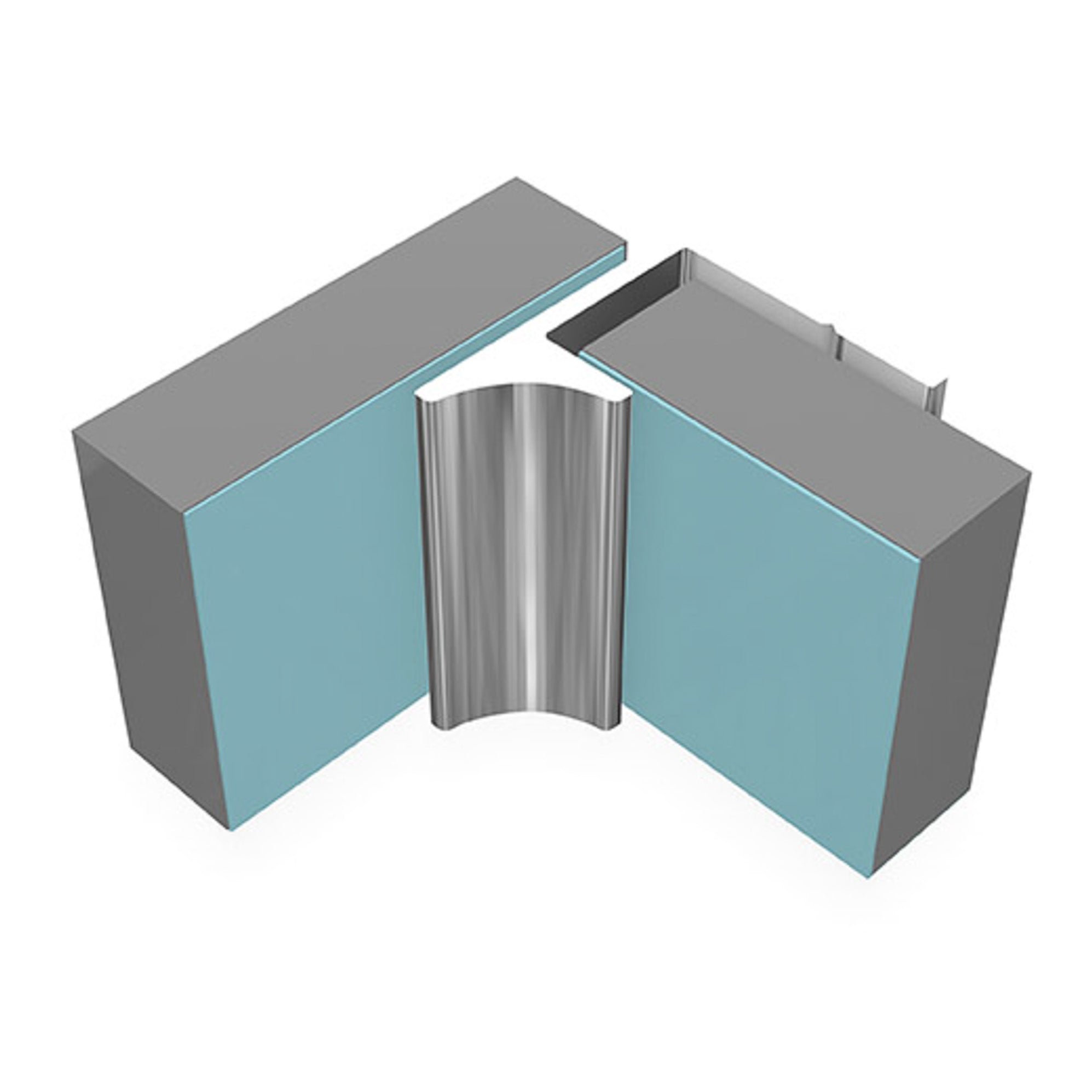Multipanel Wall Panel Profile Type Y Last Corner Profile Bright Polished Silver