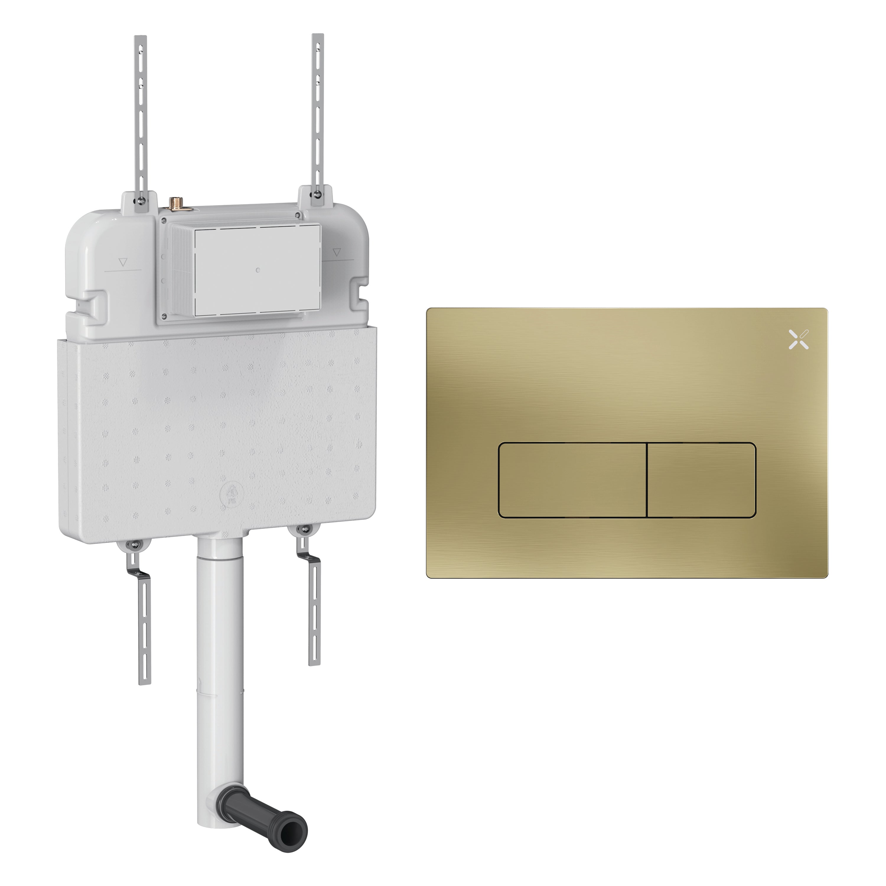 Crosswater MPRO Cistern Set 2 Brushed Brass