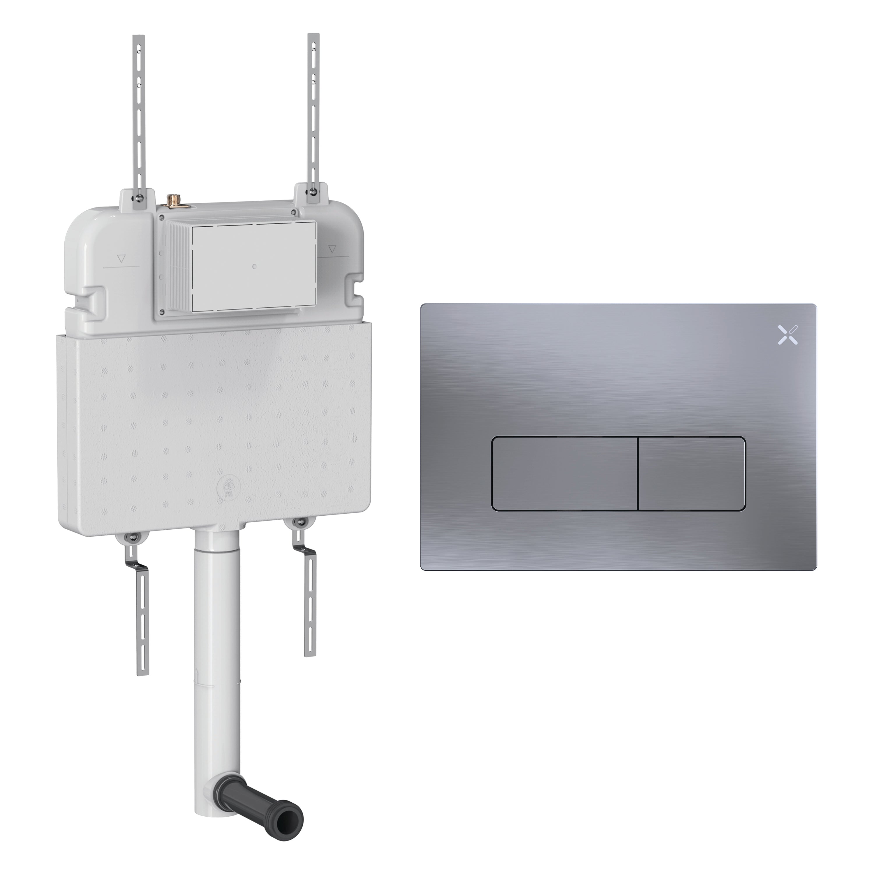 Crosswater MPRO Cistern Set 2 Brushed Nickel