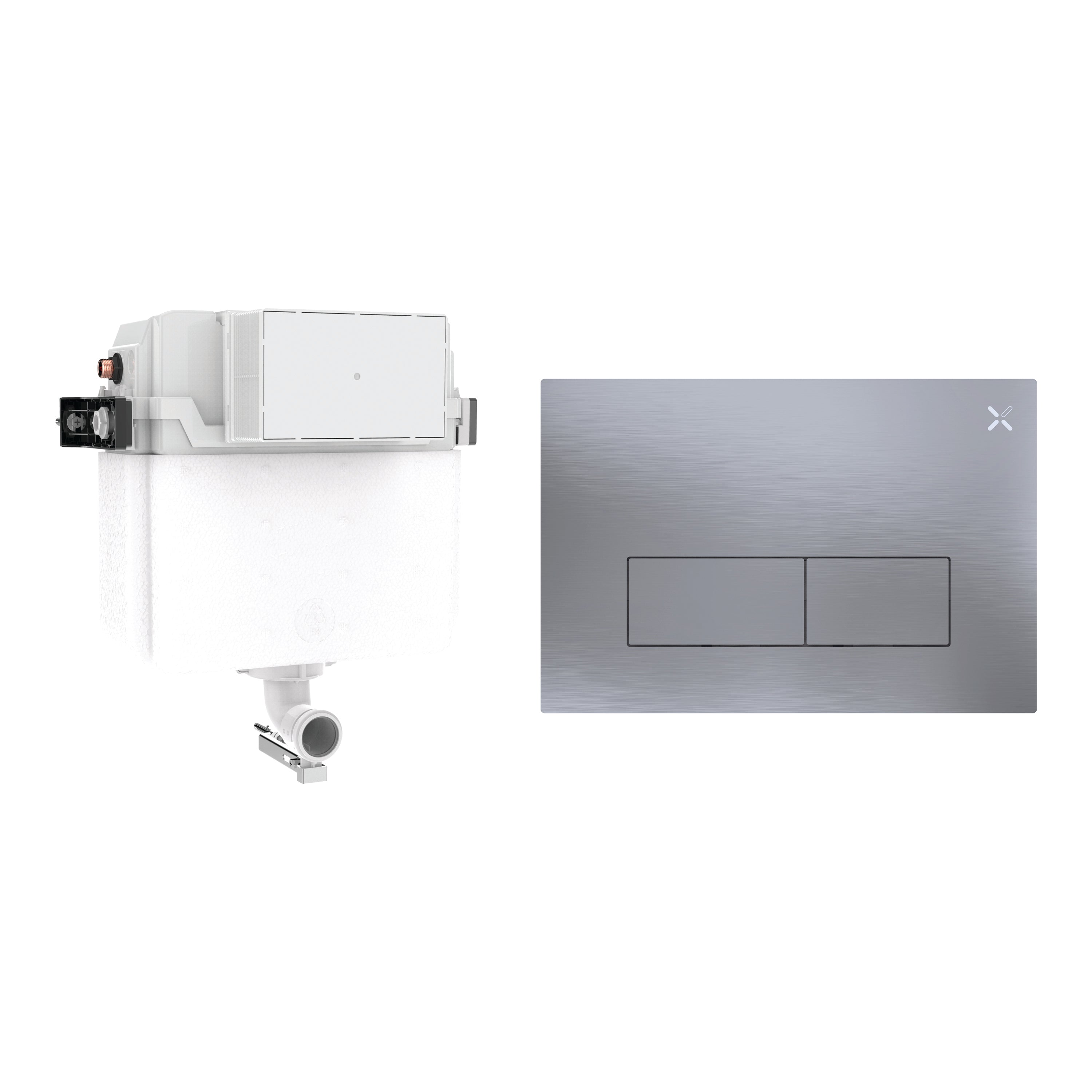 Crosswater MPRO Stainless Steel Cistern Set 1 Brushed Nickel
