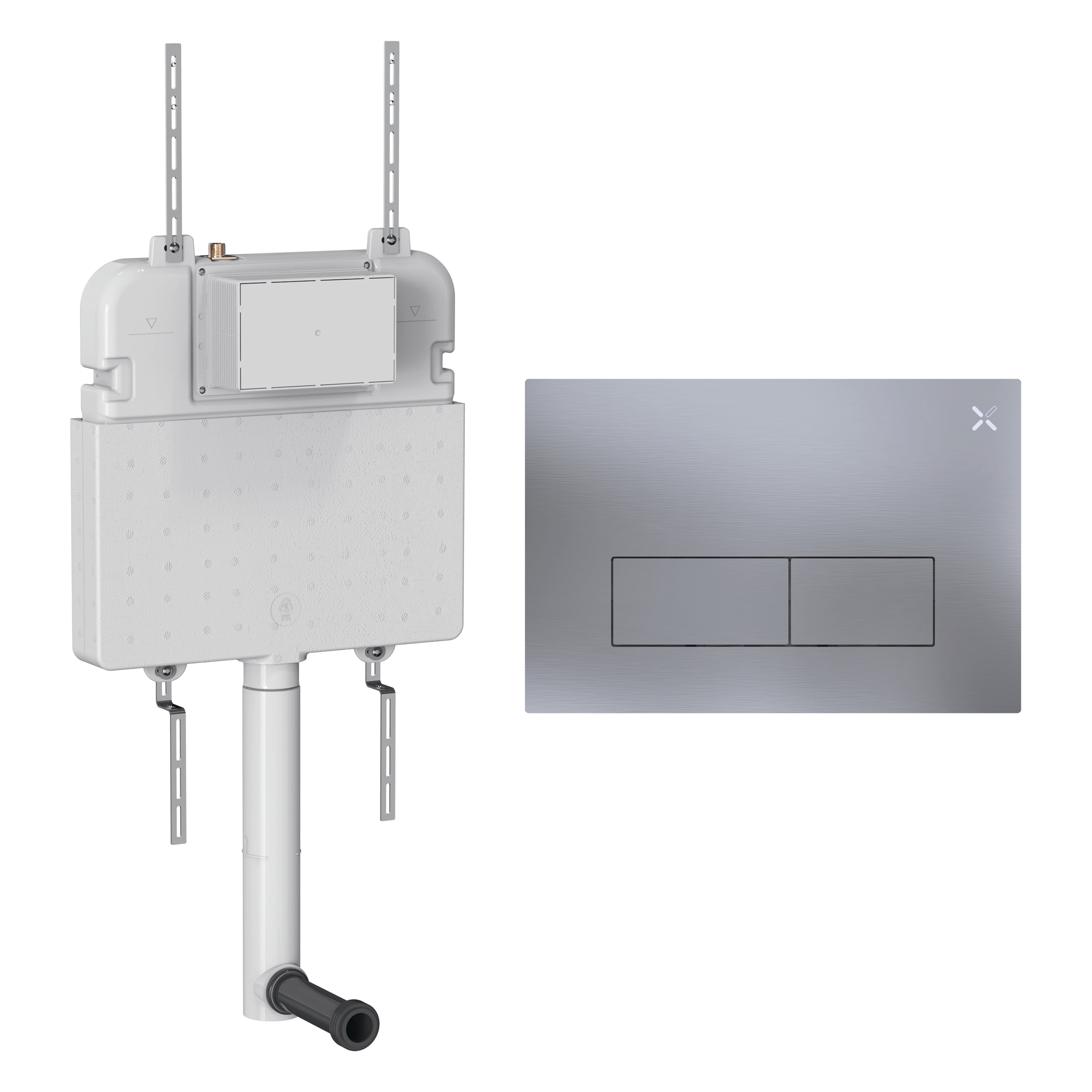 Crosswater MPRO Stainless Steel Cistern Set 2 Brushed Nickel