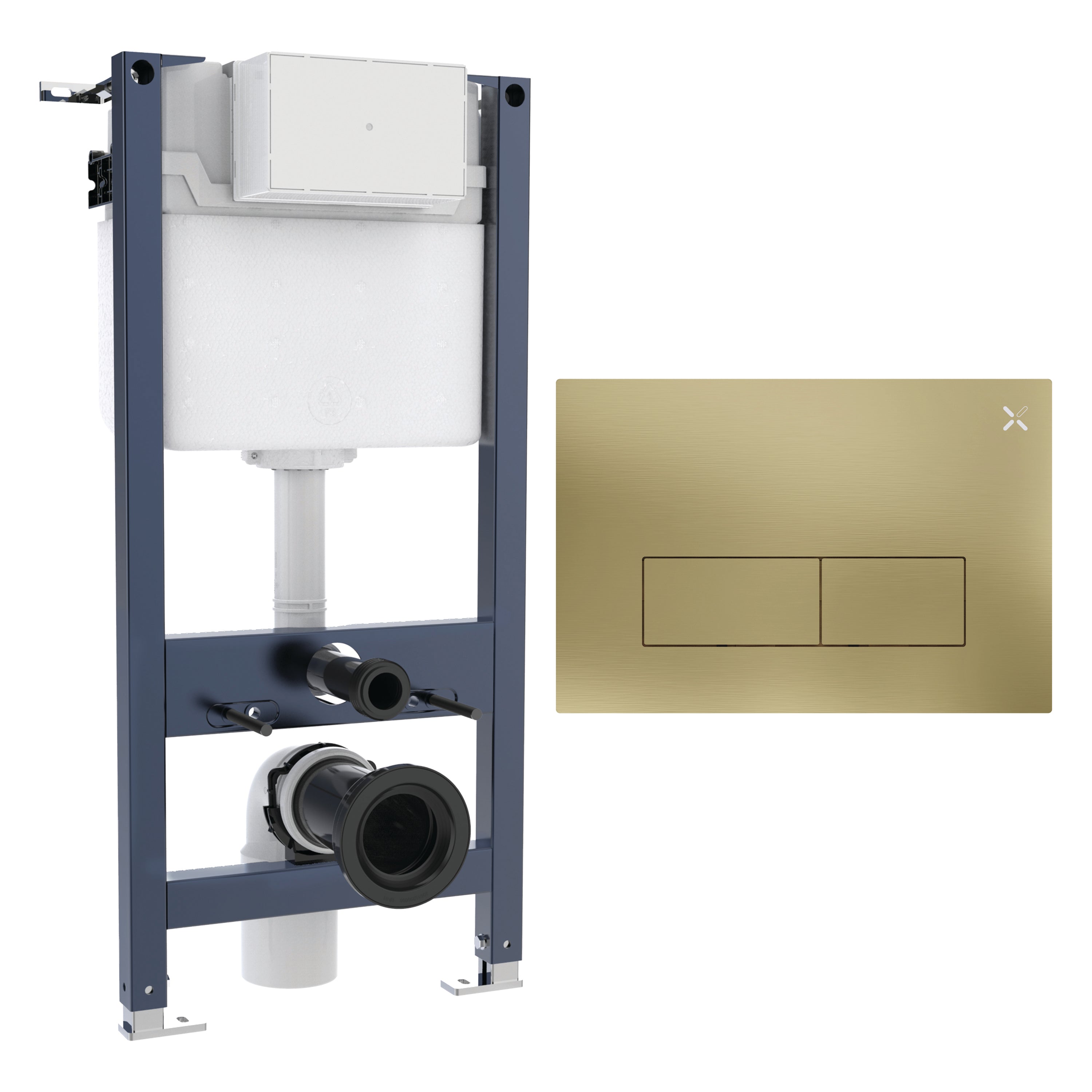Crosswater MPRO Stainless Steel Frame Set 2 Brushed Brass