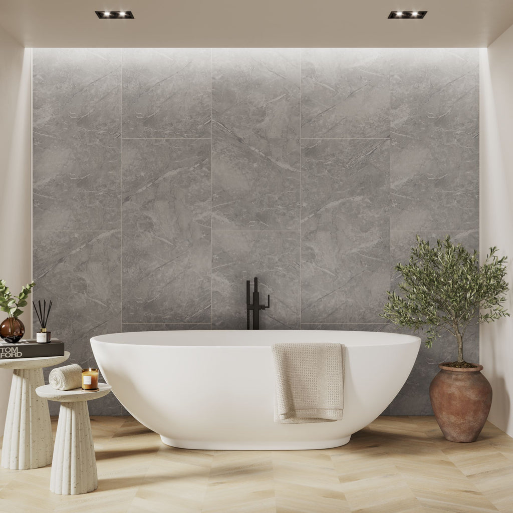 Multipanel TILE Panel - Valmasino Marble (0074) - Hydro-Lock T&G - Offset A - 2400x598x11mm - FSC Mix 70%