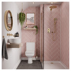 Multipanel Tile Herringbone Hydrolock 2400mm x 598mm Antique Rose 410x123 Tile
