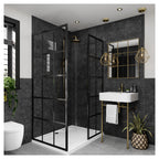 Multipanel Tile Hydrolock 2400mm x 598mm Black Mineral 400x580mm Tile