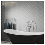 Multipanel Tile Herringbone Hydrolock 2400mm x 598mm Dust Grey 410x123 Tile