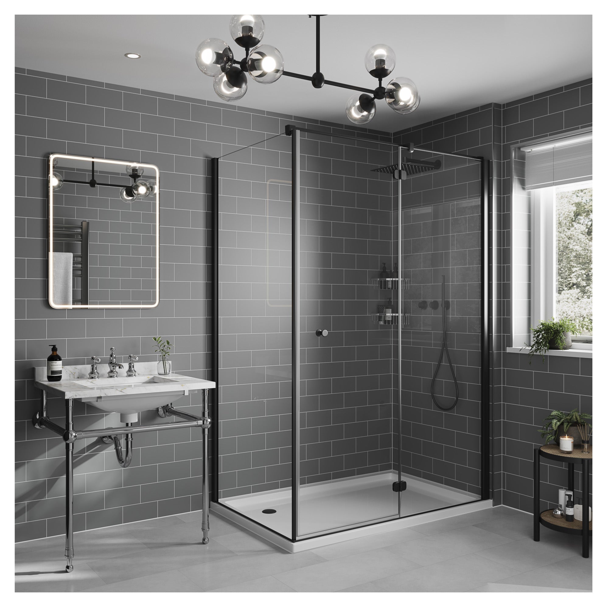 Multipanel Tile Metro Hydrolock 2400mm x 598mm Dust Grey 191x197 Tile
