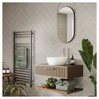 Multipanel Tile Herringbone Hydrolock 2400mm x 598mm Taupe Grey 410x123 Tile