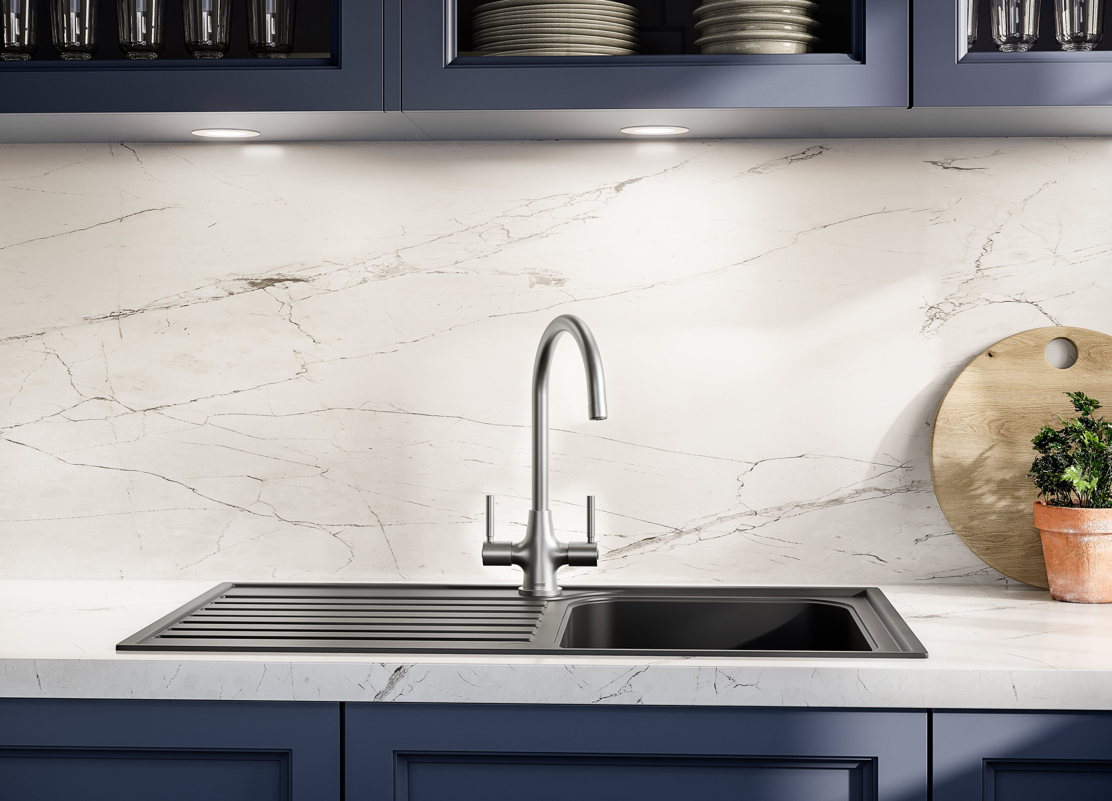 Bristan Monza Easyfit Sink Mixer Brushed Nickel MZ SNK EF BN