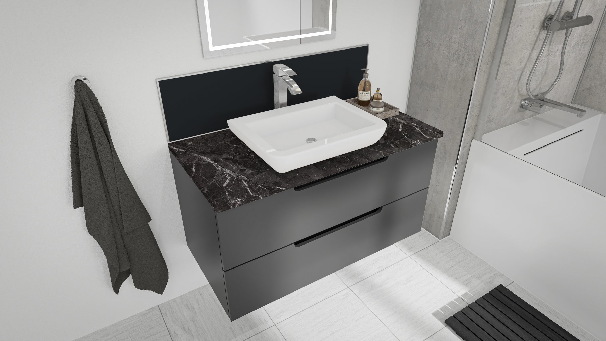 iflo Laminate Marble Palazio Vanity Worktop 1500 x 385 x 28mm