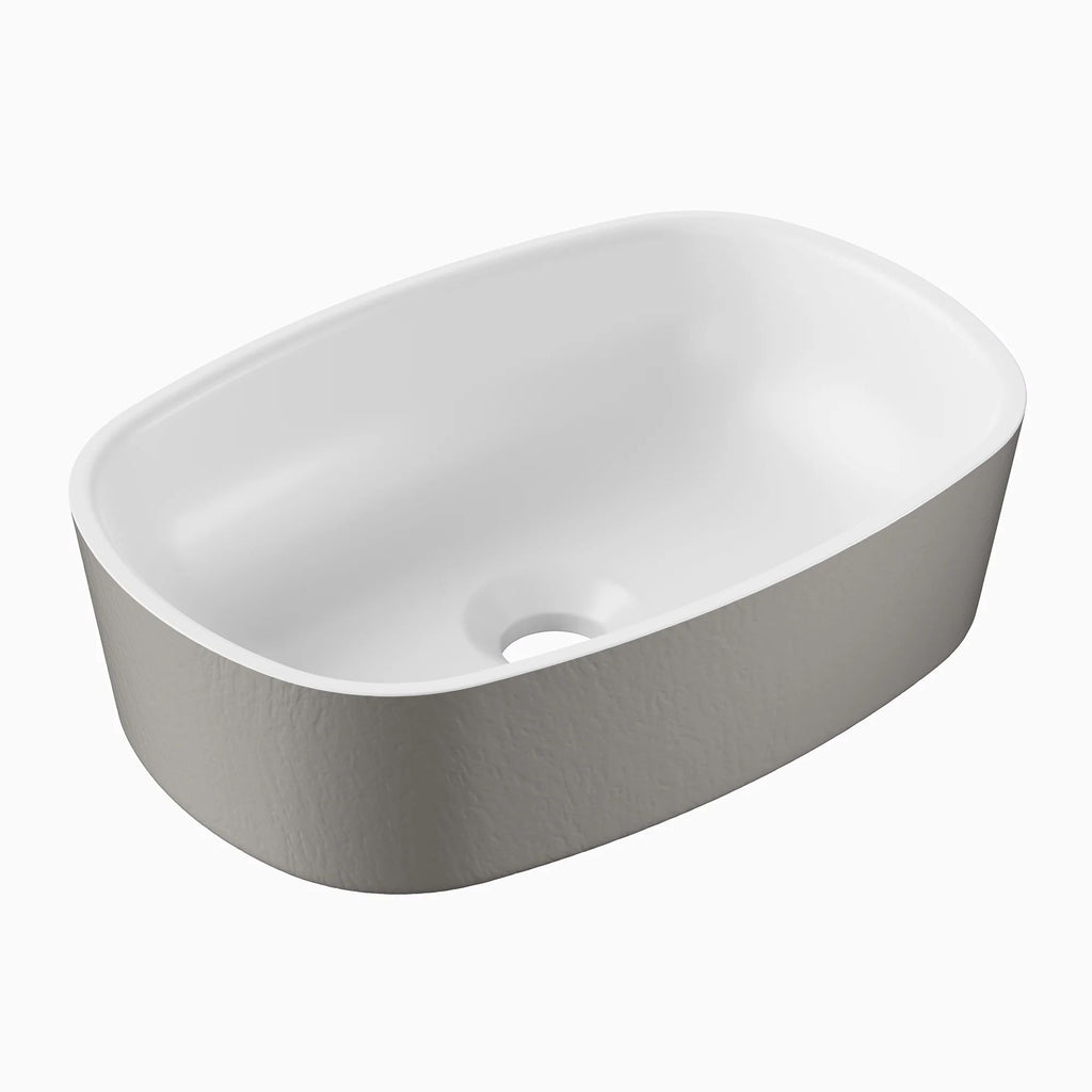 HiB Novum Terra Full Projection 60cm countertop with vessel basin Grey Fossil