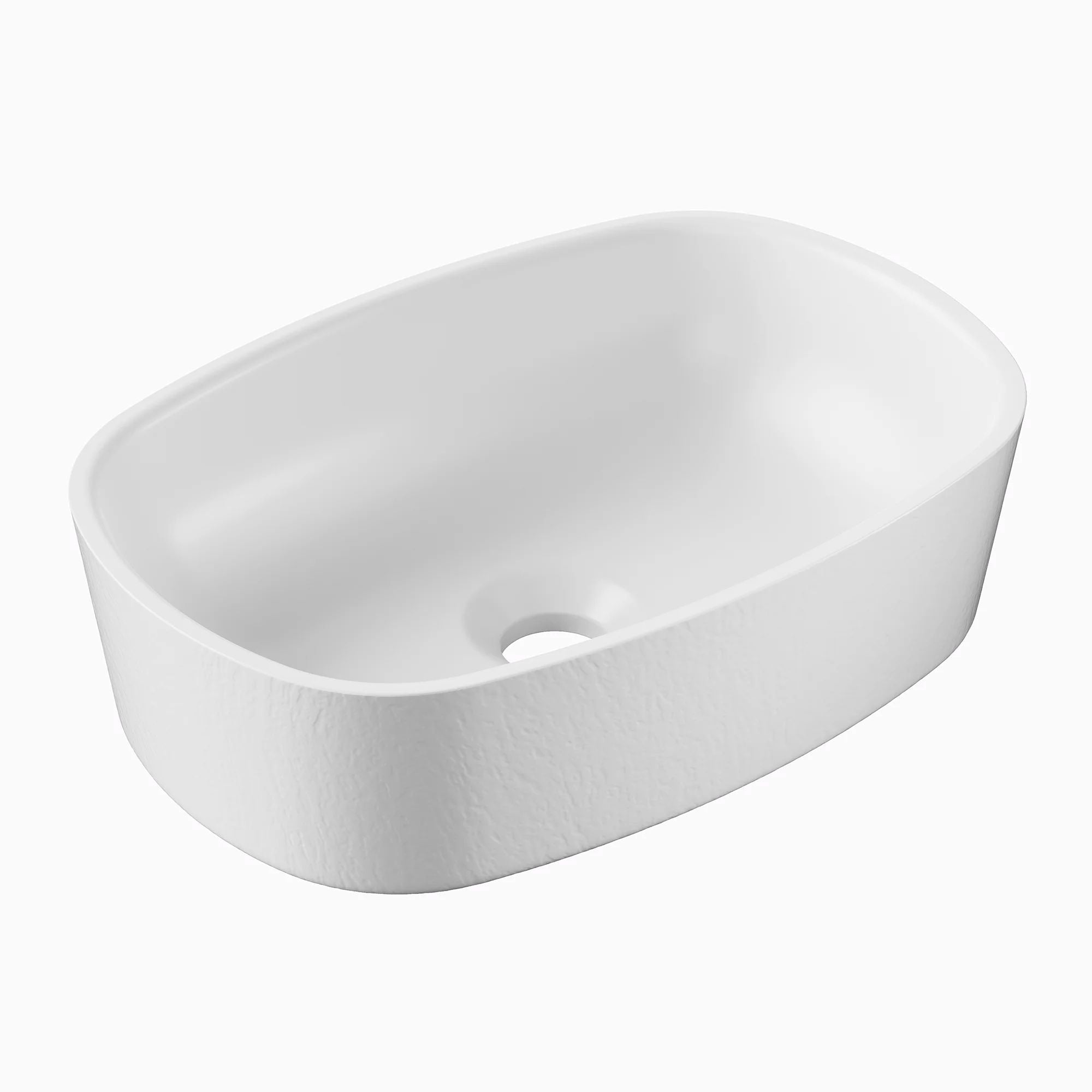 HiB Novum Terra Full Projection 85cm countertop with vessel basin White Chalk
