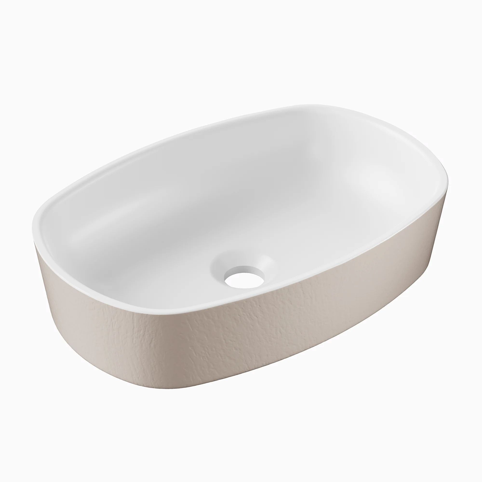 HiB Novum Terra Full Projection 60cm countertop with vessel basin Beige Clay