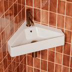 HiB Heaton 50cm Corner Cloakroom Basin Gloss White