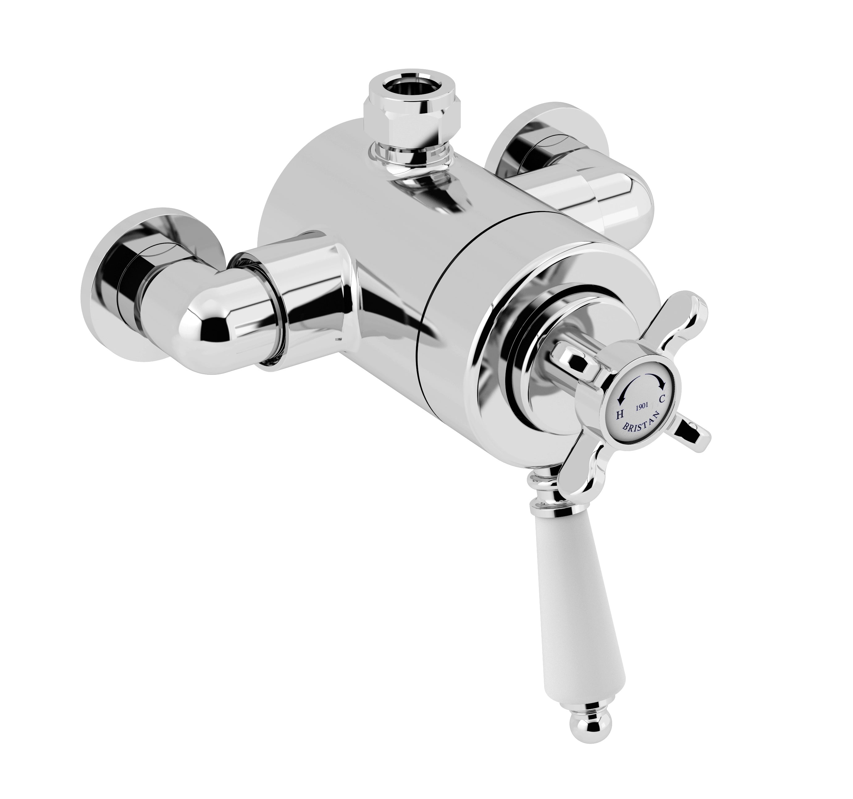Bristan 1901 Thermostatic Exposed Dual Control Shower Valve only (Top Outlet)  Chrome N2 CSHXTVO C.