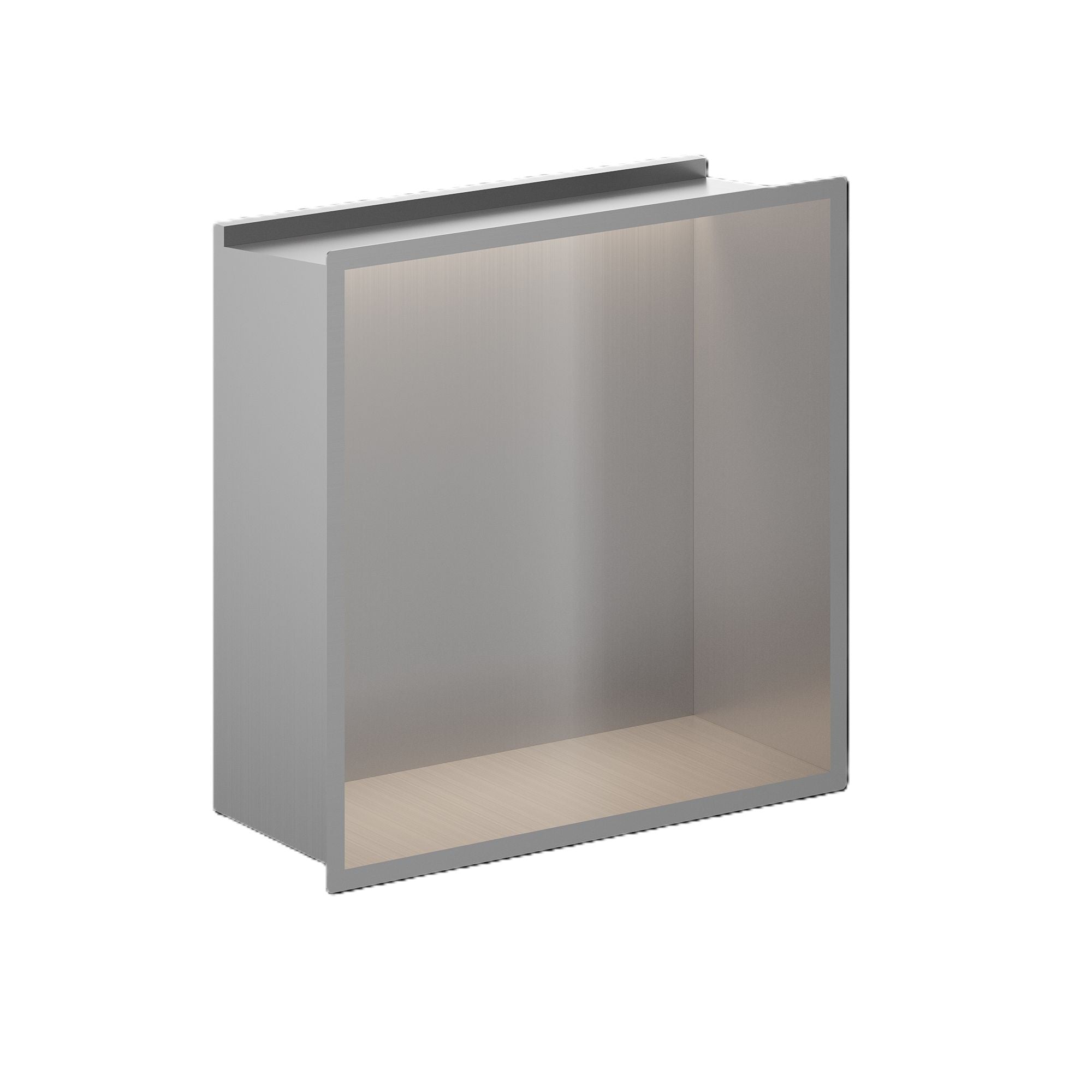 Crosswater Niches Square Shower Recess 305 x 305mm x 80mm with LED Light Strip Brushed Stainless Nickel